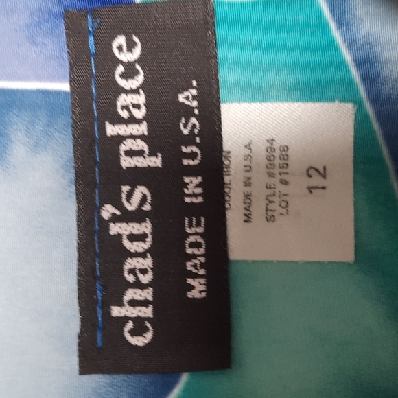 Chad's Place vintage blue fun print dress size 12 - Picture 2 of 6